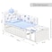 Teknum - 7 - in - 1 Convertible Kids Bed &amp; Bedside Crib w / Mattress, Mosquito net &amp; Detachable Wheels(0 - 12yrs) - White