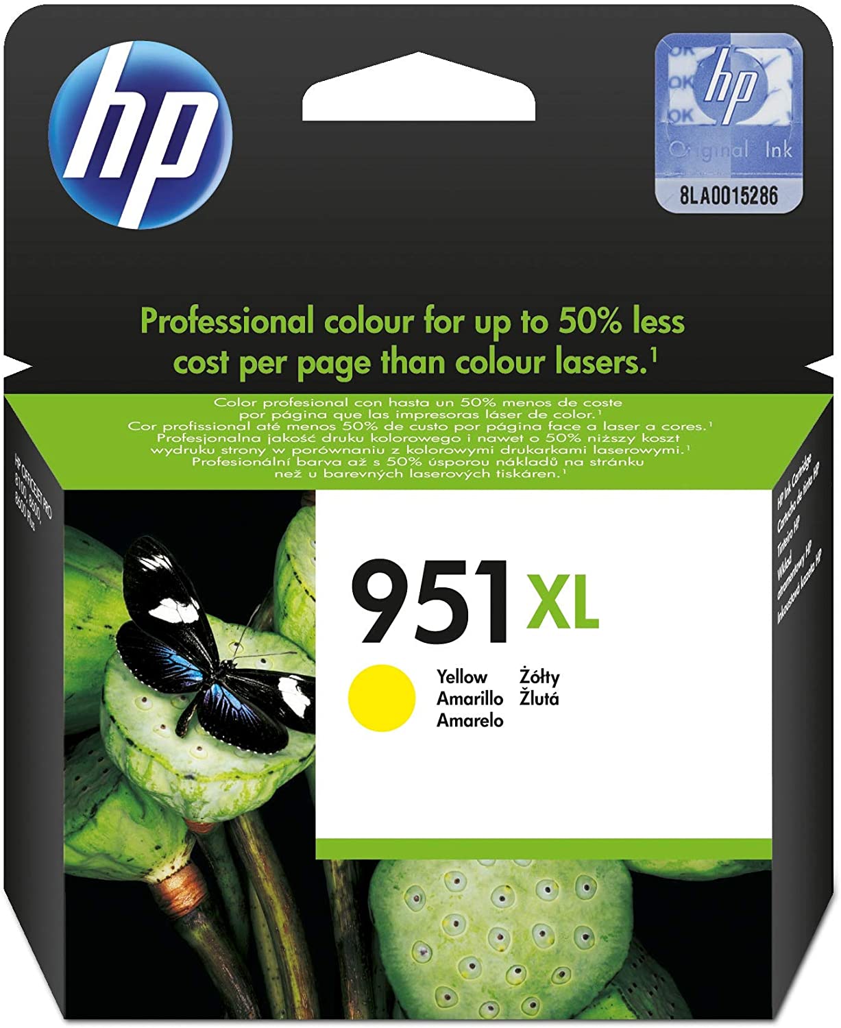 HP 951Xl Yellow Original Ink Advantage Cartridge - Cn048Ae