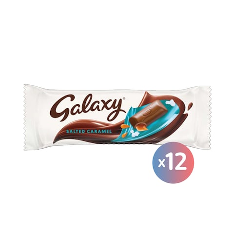Galaxy Salted Caramel Chocolate Bar - 40 gram - 12 Pieces