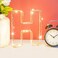 Golden Letter H Glowing with LED Lights 25cm