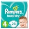 Pampers Baby Dry Baby Diapers Maxi Size 4 28 Count