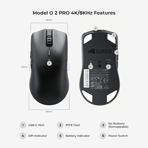 Glorious Model O 2 PRO Wireless - 4K/8K Polling - Black