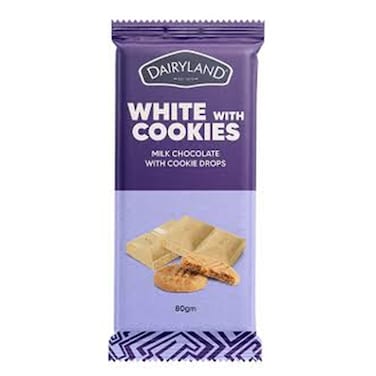 Dairyland White Cookies Chocolate 80G