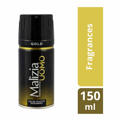 Malizia Uomo Gold Eau De Toilette Deodorant For Men - 150ml