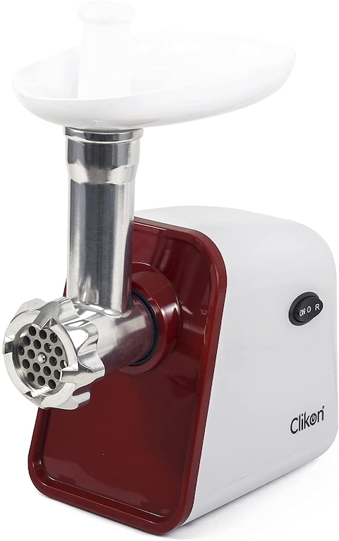 Clikon - Meat Grinder With 2 Mince Grids For Fine, Medium &amp; Coarse Mince, Reduced Noise Operation, Stainless Steel Blades, Forward &amp; Reverse Function, 100% Copper Motor, 500 Watts - CK2614