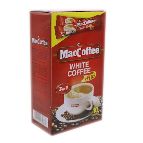 Maccoffee 3 In 1 Plus White Coffee Mix 18g x Pack of 12