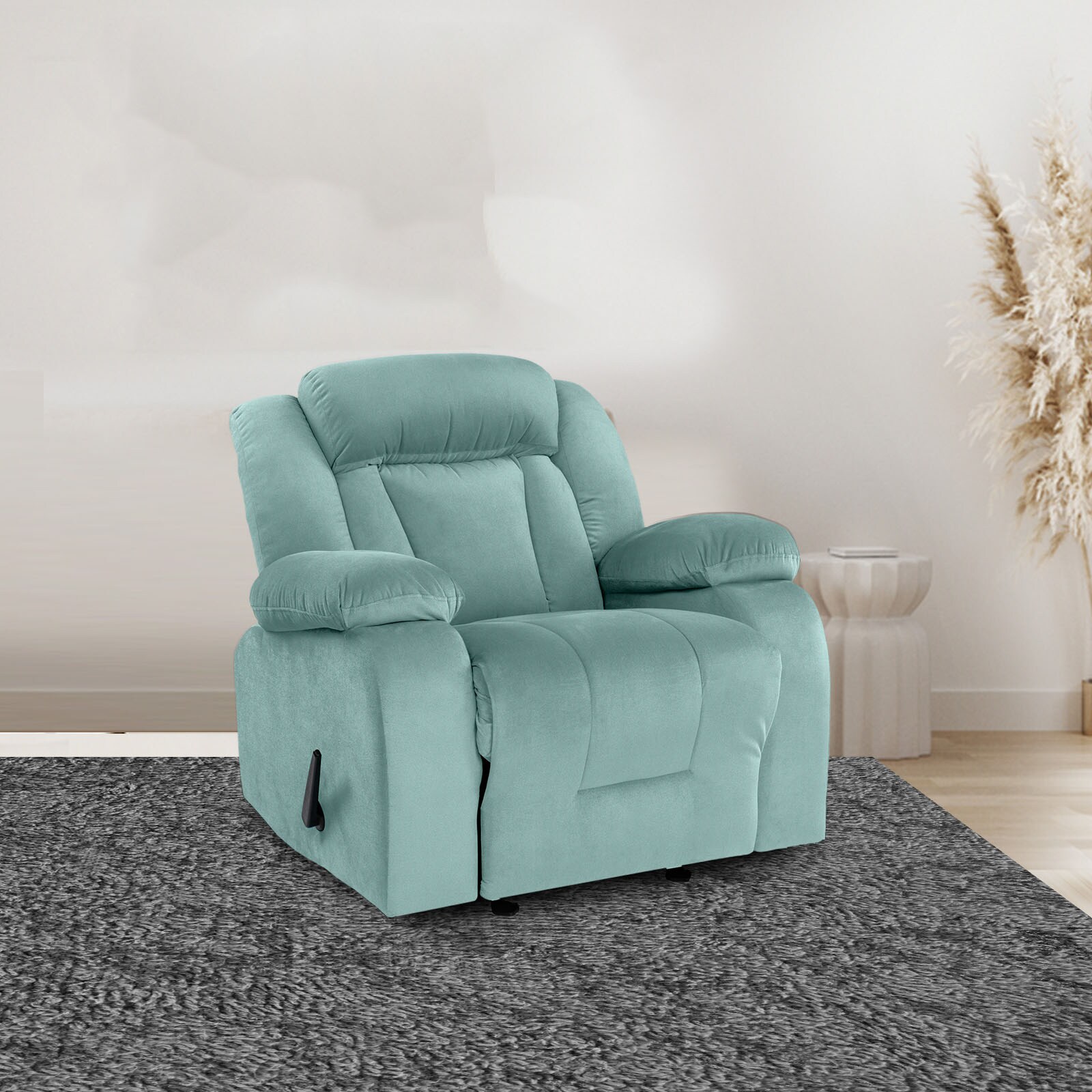 Buy In House Velvet Rocking Recliner Chair - Light Turquoise - NZ50 ...