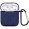 Generic Protective Airpods Case Soft Silicone Charging Cover Pouch Case Sleeve With Keychain [Designed For Apple Airpods 1 / Airpods 2 ] - Dark Blue