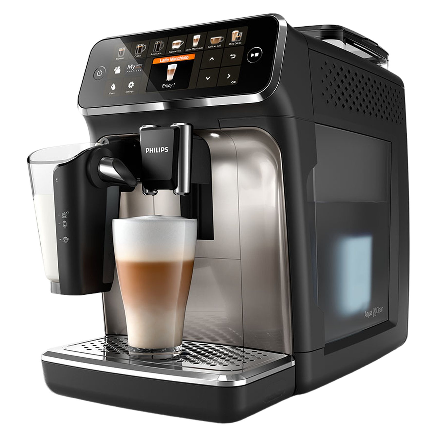 Philips 5400 Series Fully Automatic Espresso Machine With LatteGo EP5447/90 Black 1500W