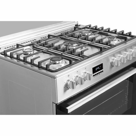 Gorenje Freestanding Gas Cooker 90cm With Cast Iron Pan Support and 105L Multifunction Fan Oven GI9321X Stainless Steel