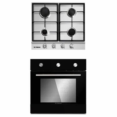 مسطح فريش غاز بلت أن - 4 شعل - 60 سم + شفاط بوتاجاز - 60 سم + فرن بلت أن - 60 سم