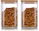 1CHASE&reg; Square Glass Storage Jar with Air tight Bamboo Lid, Borosilicate Kitchen Food Storage Container Set for Candy Cookie Rice Sugar Flour Pasta Nuts,Set of 2Pcs 1100 ML