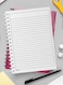 Lowha Spiral Notebook With 60 Sheets And Hard Paper Covers With Abstract Pink Paper Cut Style Design, For Jotting Notes And Reminders, For Work, University, School