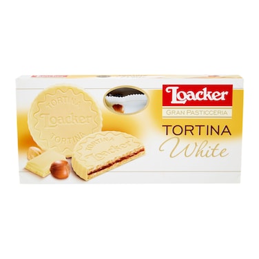 Loacker Tortina White Crispy White Chocolate With Hazelnut Cream Pack 125g