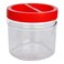 Bon Appetit Square Glass Jar With Screw Lid 2L Red/Clear