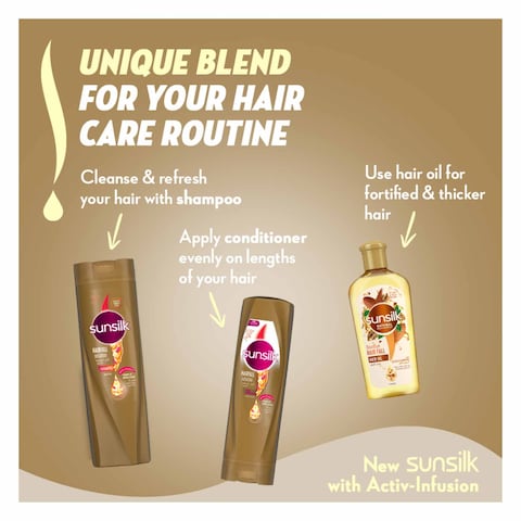 Sunsilk Shampoo, for Dry Damaged Hair, Hairfall Solution, with Soya Vitamin Complex &amp; Castor Oil, 400ml