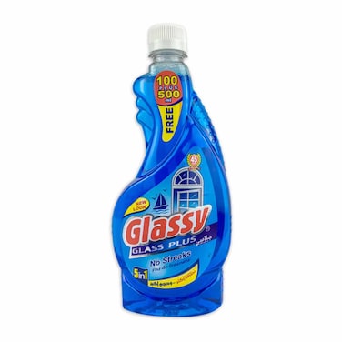 Glassy Liquid Glass and Window Cleaner With Aquamarine Scent Refill Glass - 600 ml