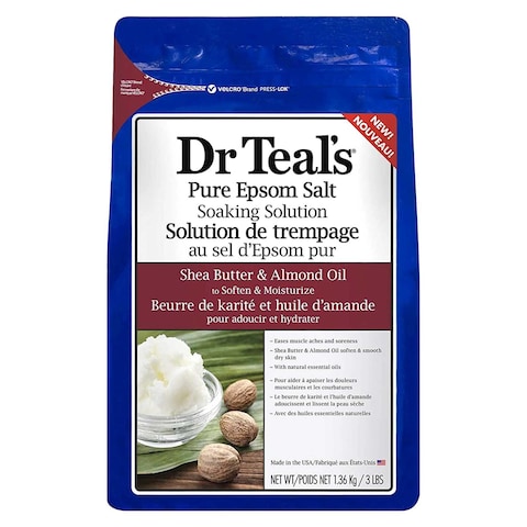 Dr. Teal&#39;s Pure Epsom Salt Soaking Solution With Shea Butter And Almond Oil White 1.36kg