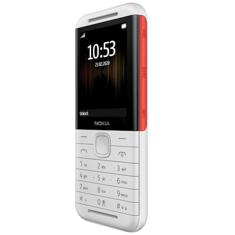 نوكيا 5310 – 2.4 بوصة 16 ميجابايت/8ميجابايت ثنائي الشريحة بشبكة الجيل الثاني – أبيض/أحمر