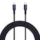 Aukey CB-NCL2 Nylon Braided USB C to Lightning Cable 1.8m - Black