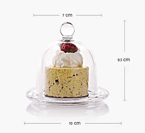 Star Cook Dessert plate with lid, multifunctional dessert plate, European-style household lead-free glass lid round dessert plate, pastry dust box lemon lid dessert plate