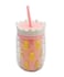 Pineapple-Shaped Drinkware Tumbler for Cold Beverages with Reusable Straw Light Pink 450ml