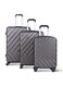 Para John 3-Piece Hard Side Abs Luggage Trolley Set 20/24/28 Inch Dark Grey