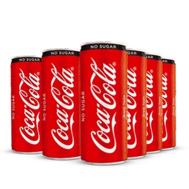 Coca Cola Sugar Free Can 250 ml (Pack of 12)