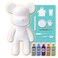 DIY CREATE YOUR OWN UNIQUE ACRYLIC FLUID POURING PAINT MONEY SAVING BEAR (13 inch - 33 cm) COMPLETE SET, Colors: Silver, Light-Blue, Dark-Purple, Gold, Mint-Green, Fun Creative Gift