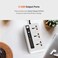 Porodo Power Socket Strip, 4 USB Port 3.4A + 1 Quick Charge 3.0 With 3 Universal Power Sockets 10A, Independent Power Switch With Timer,Sockets USB Hubs,Charging Station,Over Heat Protection (White)