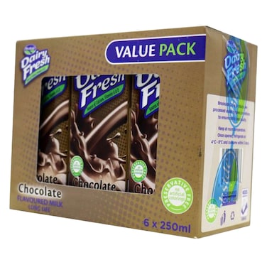 Brookside Dairy Fresh Chocolate Flavoured Milk  250Ml X Pack Of 6  Long Life