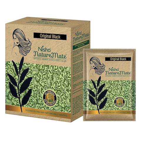 Nisha Nature Mate Henna Based Hair Colour Original Black 60g