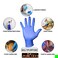 Zalcoon Vinyl Exam Gloves (Small), Blue, Latex-Free, Powder-Free, Disposable Gloves, (5 Packs x 100 Pieces)