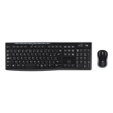 Logitech Wireless Arabic Keyboard And Mouse Combo MK270 Black