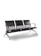 Sulsha Furniture Modern PU Leather 3 Seater Frame Airport Chair, Visitor Chair For Airport Chair, Office Chair, Hospital Chair, School Chair Etc. With Metal Frame Armrest, Sit &amp; Back, Silver