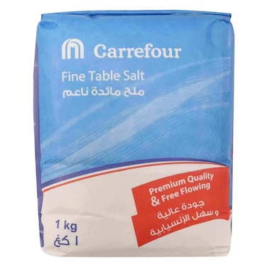 Carrefour Iodized Fine Table Salt Blue 1kg