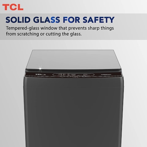 TCL F113TLS​, Freestanding, 13KG, Detergent Dispenser​, Top Load Washing Machine, Even Wash, Safety Lock, Smart Fuzzy Control-Timing Preset, Silver Grey