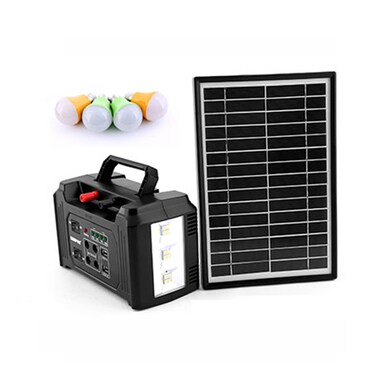 Rechargeable Power Caster&nbsp; + 4 LED Bulbs + Solar Panel