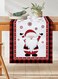 Santa Claus Christmas Table Runner - Cotton Table Cover, Dining Decor - Festive Indoor and Outdoor Christmas Party Decoration for Home and office