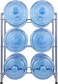 Generic In House 6 Bottles Water Cooler Jug Rack, 5 Gallon Water Bottle Storage Rack, 3 Tier, Silver, Assorted, Ej31175