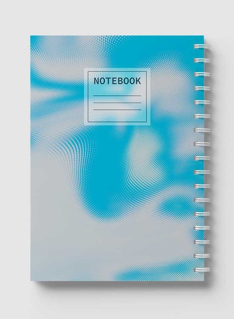 Lowha Spiral Notebook With 60 Sheets And Hard Paper Covers With Abstract Blue Texture Design, For Jotting Notes And Reminders, For Work, University, School