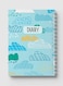 Lowha Spiral Notebook With 60 Sheets And Hard Paper Covers With Geometric Cloud &amp; Birds Drawing Design, For Jotting Notes And Reminders, For Work, University, School