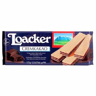 Loacker Crispy Wafers Filled with Cocoa and Chocolate Cream - 175 gm