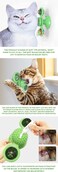 Vsell24 Windmill Cat Toy With Mints Little Bells And Interactive Cat Turntable Massage Toy For Teeth Cleaning Scratching Chewing And Wall Hanging Exercises Green