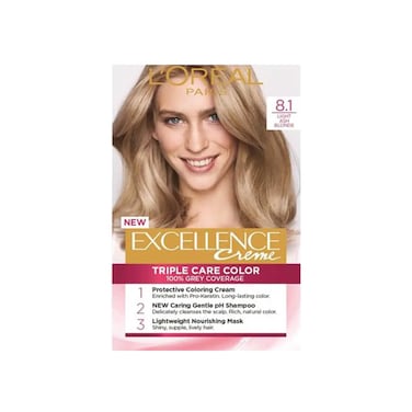 لوريال باريس إكسلنس كريم 8.1 لون أشقر رمادي فاتح ثلاثي للشعر