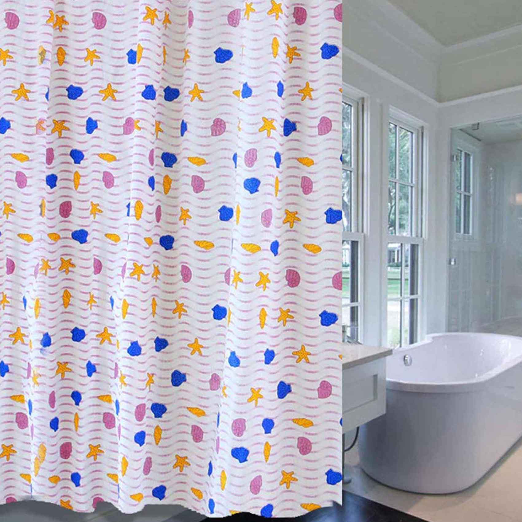 Home Pro Printed Shower Curtain Multicolour 180x180cm