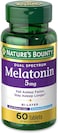 Nature's Bounty Melatonin By 100% Drug Free Quick Release And Extended Release Sleep Aid, Dietary Supplement, Promotes Relaxation And Sleep Health, 5Mg, 60 Bi-Layer Tablets