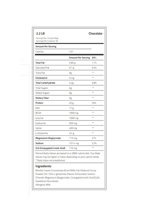 Body Builder Casein Protein Plus, Chocolate, 2.2 LB