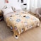 LUNA HOME Fleece Blanket 200*230cm Super Soft Throw Orange color with Lucky Cow Moo Moo Friends Design.