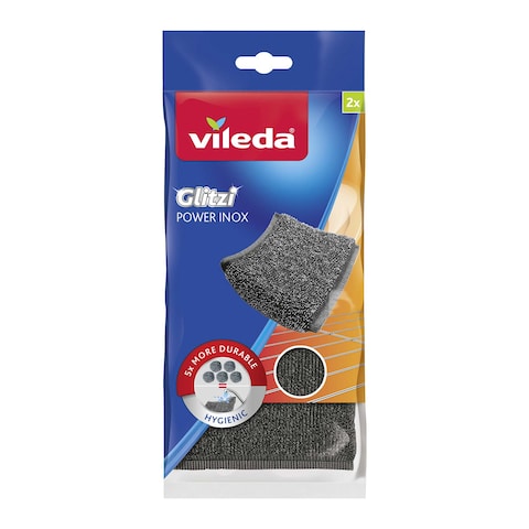 Vileda PowerInox Stainless Steel Pads - Pack of 2